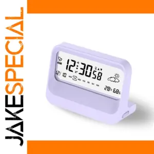 Lavender Digital Alarm Clock with LCD Display