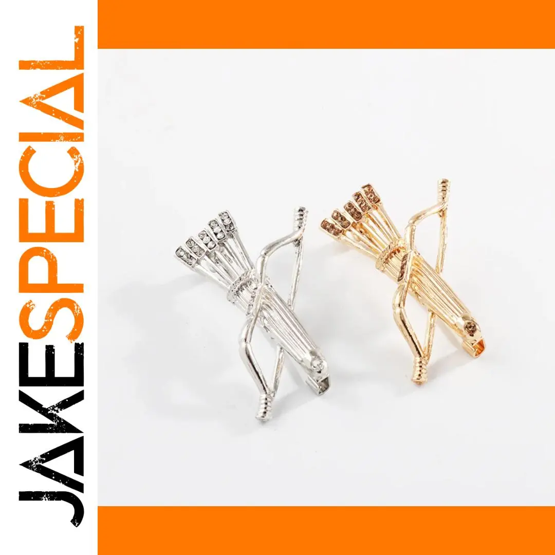 Vintage Bow and Arrow Brooch Pin in Gold/Silver 1 Vintage Bow and Arrow Brooch Pin in Gold/Silver