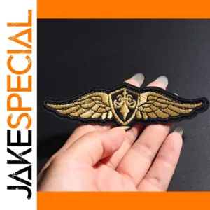 Golden Wing Embroidered Patch 10.9 x 3.1 cm
