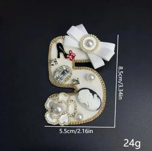Gold Tone Fashion Brooch with Faux Pearl 8 Gold Tone Fashion Brooch with Faux Pearl - Image 8