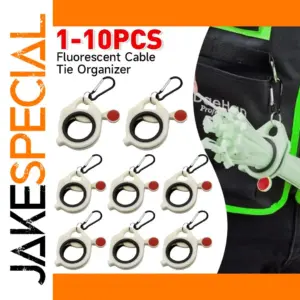 Portable Cable Tie Organizer with Ring and Button