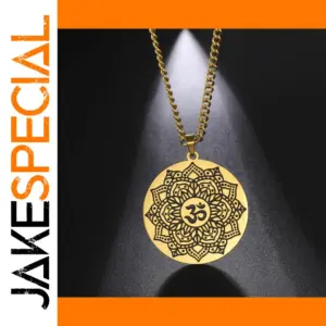 Stainless Steel Gold-Tone Pendant Necklace