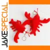 Vibrant Red Plush Lobster Keychain