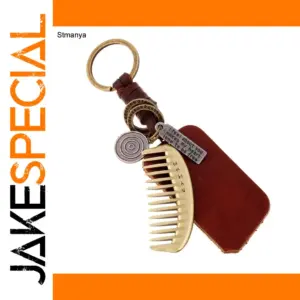 Retro Punk Woven Leather Keychain