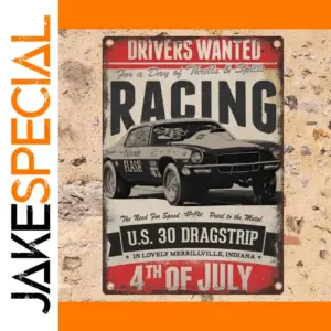 Vintage Racing Aluminum Sign 20x30/40x30/14x20