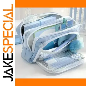 Multi-Layer Pastel Blue Pencil Organizer