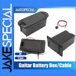 Black 9V Guitar Battery Box with Cable