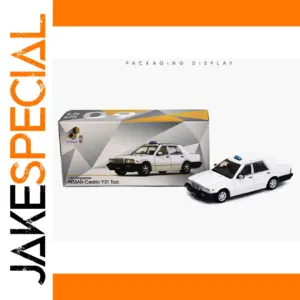 Miniature Nissan Cedric Y31 Taxi Model in White Alloy