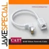 White RJ45 CAT7 Network Connector Cable with Elbow