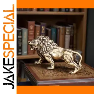 Vintage Brass Lion Sculpture for Home or Office