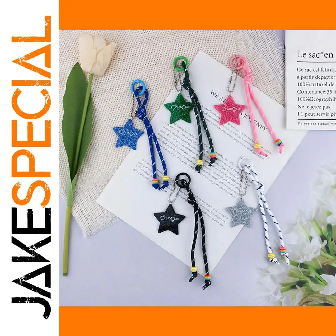Colorful Glitter Star Keychain in Zinc Alloy 1 Colorful Glitter Star Keychain in Zinc Alloy