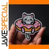Cartoon Cat Donut Patch 7x7 cm Iron-On