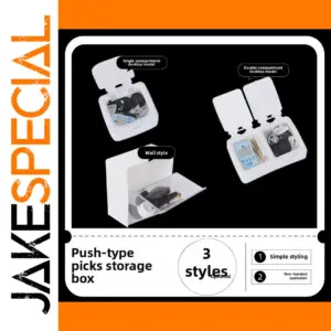 White Guitar Pick Storage Box for Enthusiasts