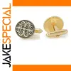 Retro Gold Floral Cufflinks for Stylish Elegance