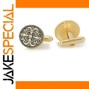 Retro Gold Floral Cufflinks for Stylish Elegance