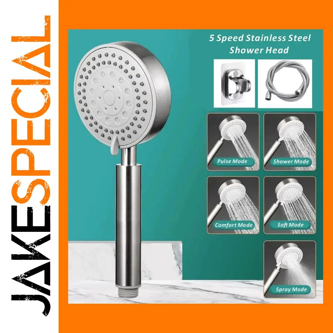 SUS 304 Rainfall Shower Head with 5 Speed Settings 1 SUS 304 Rainfall Shower Head with 5 Speed Settings