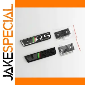 Skoda VRS Badge 12cm Alloy Emblem Black & Chrome