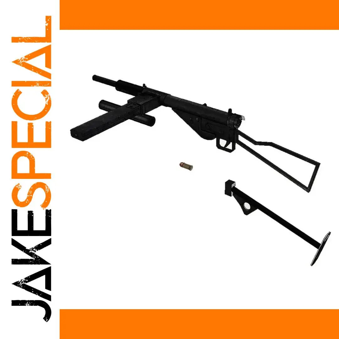 WWII Sten Submachine Paper Model Kit 1 WWII Sten Submachine Paper Model Kit