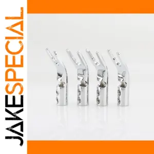 Rhodium-Plated Y Spade Plug Set for Speakers