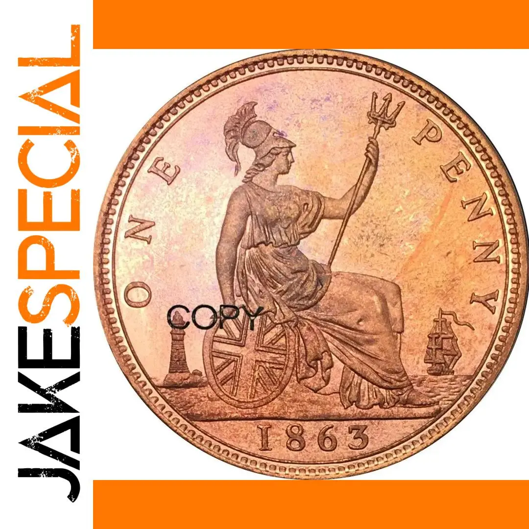 Vintage British Penny Replica 1863 Collection Piece 1 Vintage British Penny Replica 1863 Collection Piece