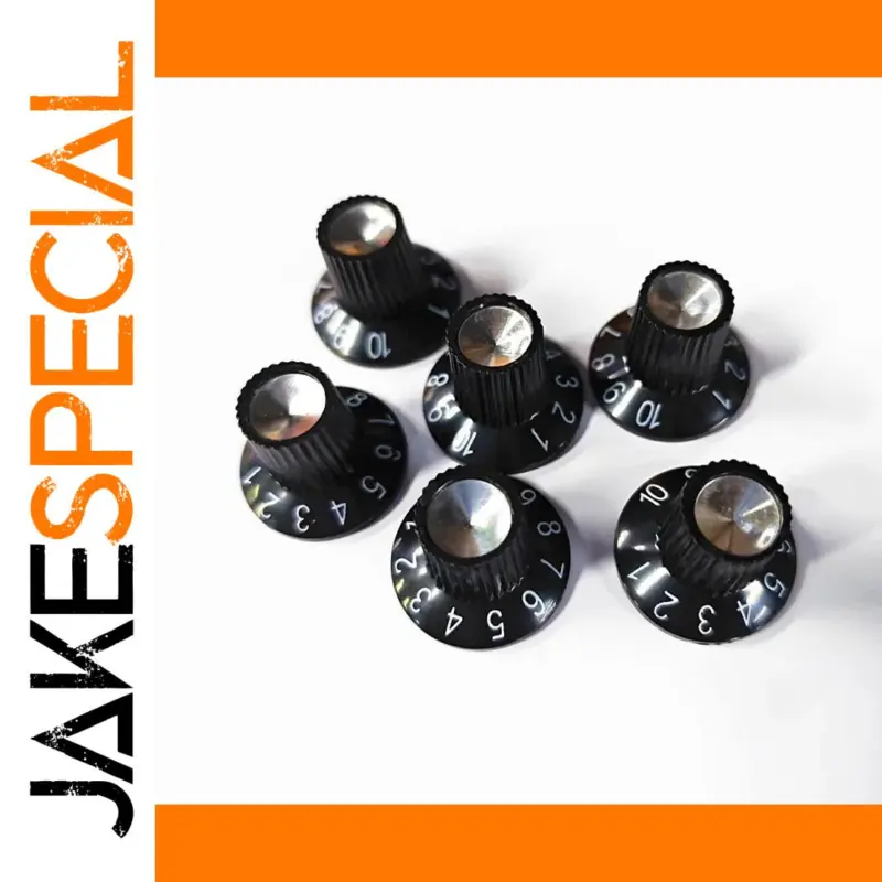 Enhance Your Guitar Setup with the Six Black Guitar Amplifier Knobs with Aluminum Tops 1 089f38e0e9b34acba5afc31d product image