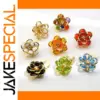 Flower Rhinestone Brooch Cufflinks in Multiple Colors
