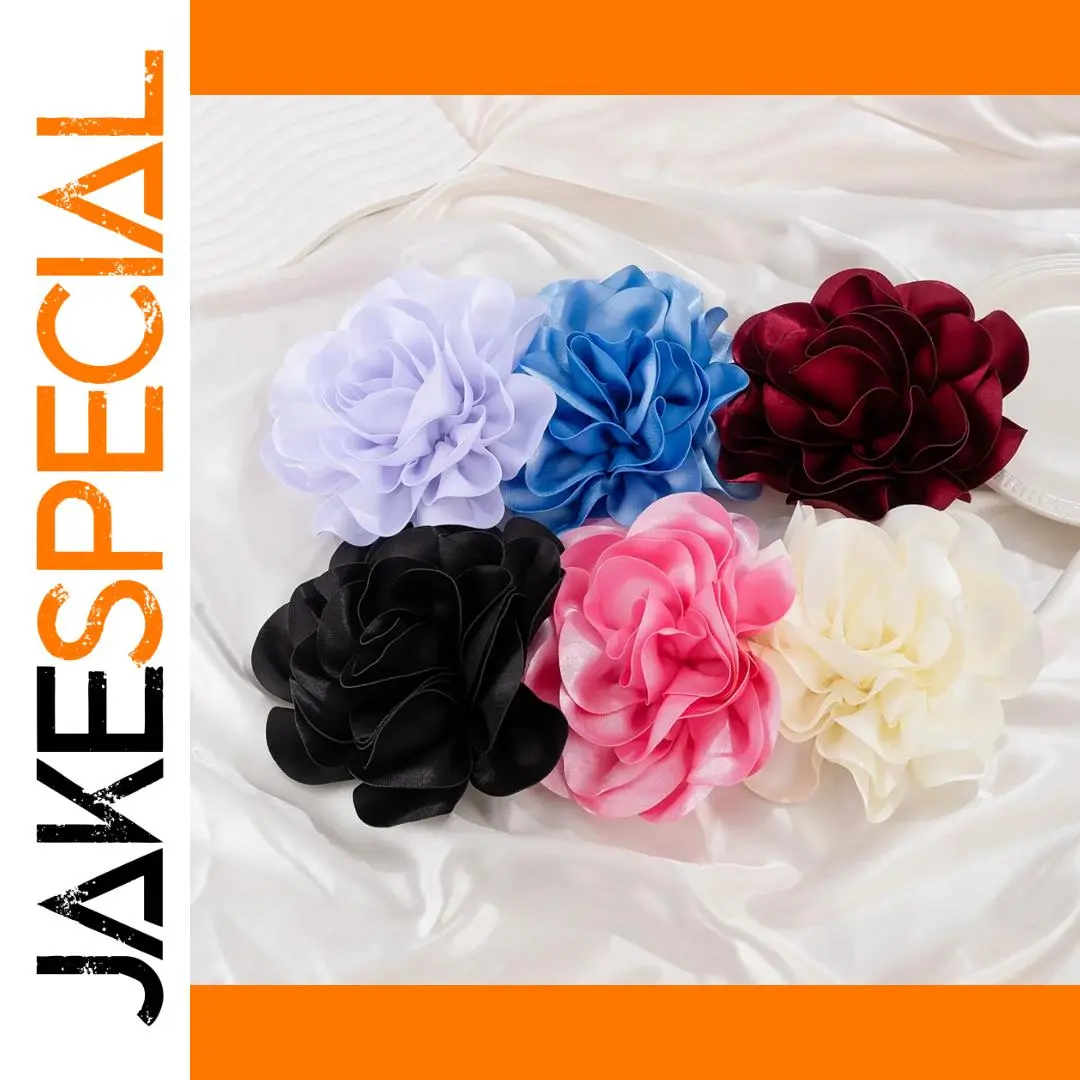 Oversized Satin Flower Brooch in Four Colors 1 Oversized Satin Flower Brooch in Four Colors