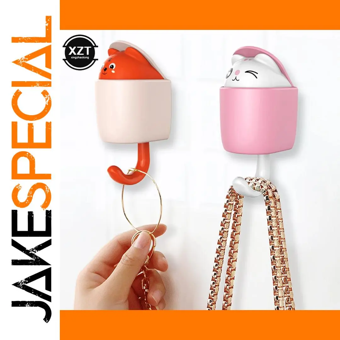 Colorful Cartoon Cat Wall Hook in Vibrant Colors 1 Colorful Cartoon Cat Wall Hook in Vibrant Colors