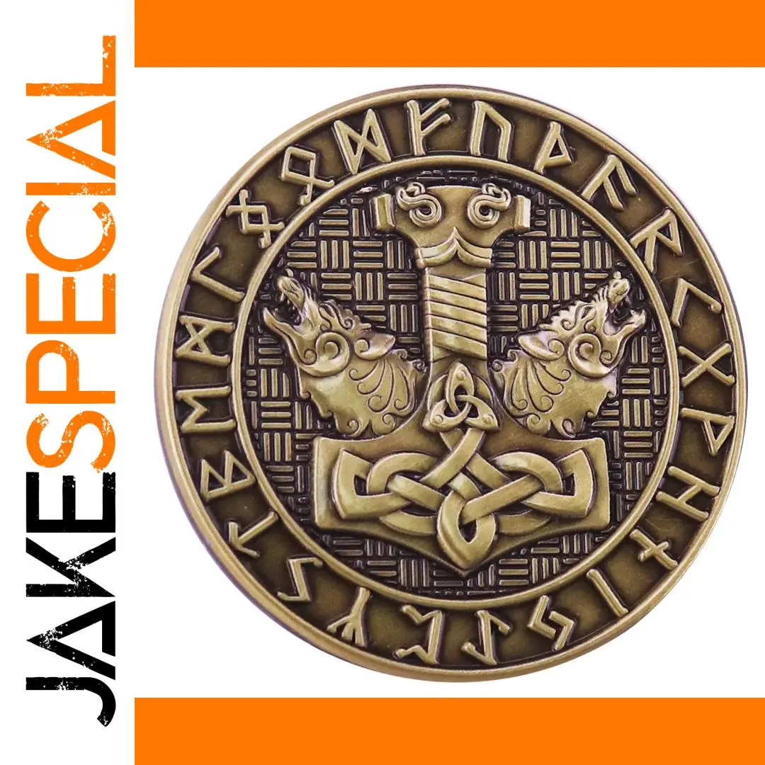 Retro Hammer Wolf Metal Pin 4cm Bronze Finish 1 Retro Hammer Wolf Metal Pin 4cm Bronze Finish