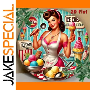 Vintage Ice Cream Metal Sign 8x8 or 30x30 cm