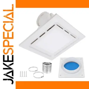 White 12-Inch Ceiling Exhaust Fan with LED Light