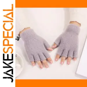 Unisex Knitted Half-Finger Gloves in 4 Colors