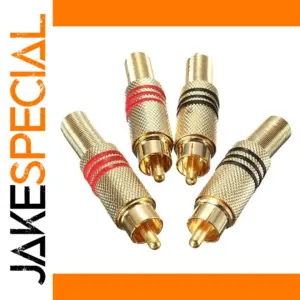 Premium Gold RCA Male Plugs for Audio/Video