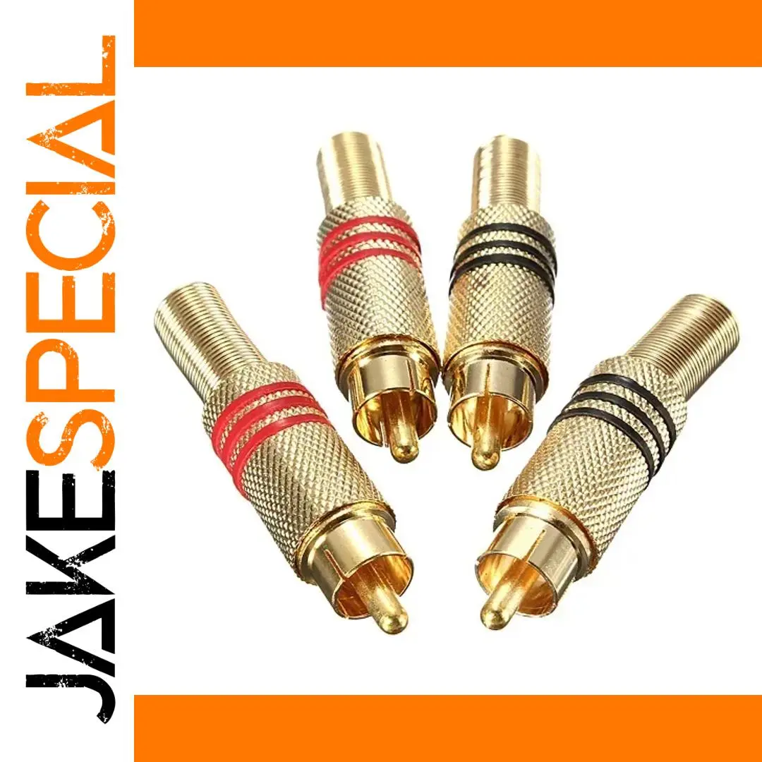 Premium Gold RCA Male Plugs for Audio/Video 1 Premium Gold RCA Male Plugs for Audio/Video