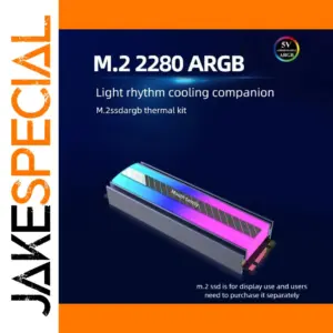 Sleek M.2 NVMe SSD Heatsink with ARGB Lighting