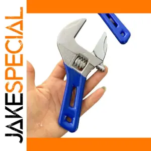 8-Inch Adjustable Wrench with Blue Handle