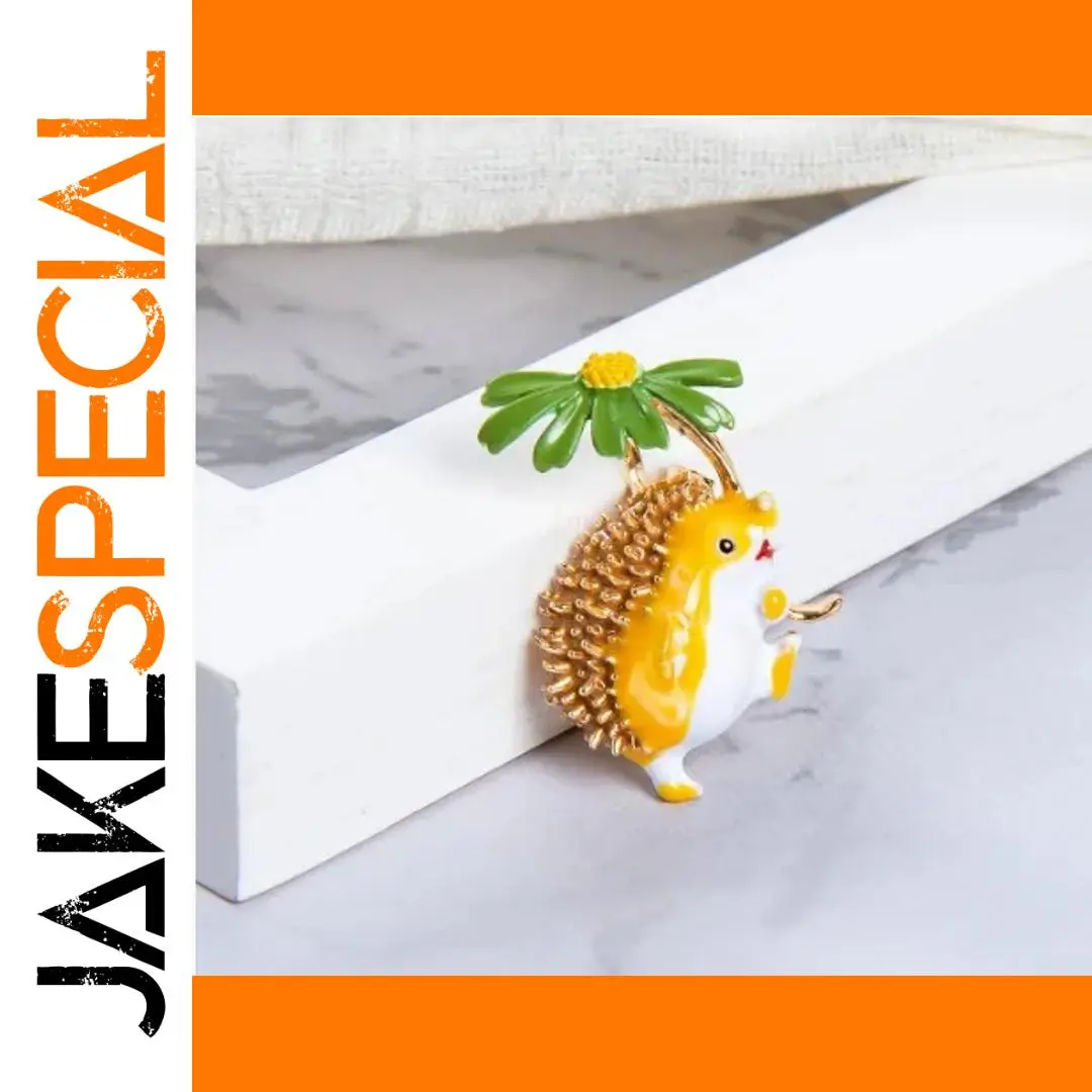 Whimsical Chamomile Hedgehog Brooch 1 Whimsical Chamomile Hedgehog Brooch
