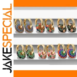 Vibrant Stainless Steel Enamel Hoop Earrings