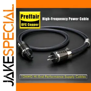 Premium 12 AWG Silver-Plated Power Cable for Audio Equipment
