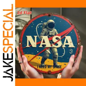 Vintage NASA Space Sign - 8-inch Aluminum Wall Decor