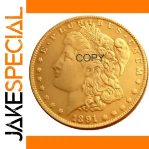 Vintage 1891 Morgan Coin Replica with Detailed Craftsmanship