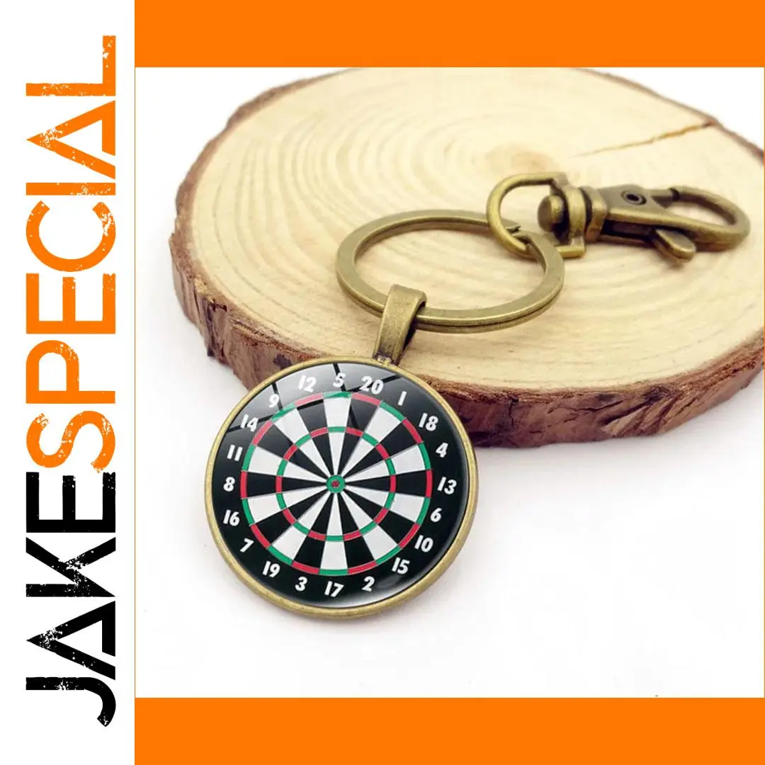 Vintage Dart Target Keychain Zinc Alloy Gold Finish 1 Vintage Dart Target Keychain Zinc Alloy Gold Finish