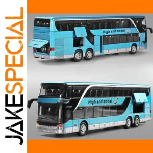 Blue Double-Decker Bus Model 1:30 Scale