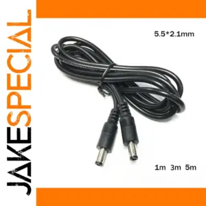 Durable Black DC Male-to-Male Extension Cable