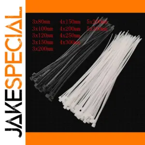 Self-Locking Nylon Cable Tie Set (100 Pieces)