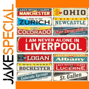 Vintage Retro Metal Sign with Bright Colors