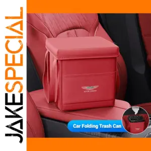 Luxury Red Leather Trash Can for Aston Martin