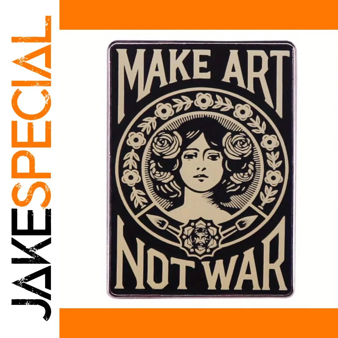 Make Art Not War Enamel Pin Brooch 1 Make Art Not War Enamel Pin Brooch