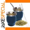 Blue Stainless Steel Tea Mug with Accessories