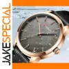 CURREN Men’s Leather Watch Model 7T35 with Rose Gold Dial
